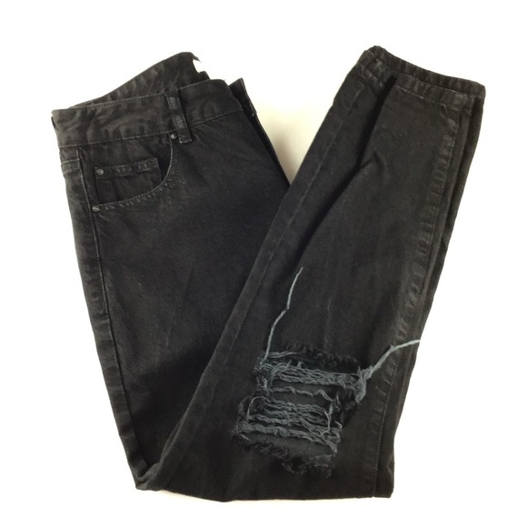 refuge Denim - Refuge Distress Black Jeans Size 6